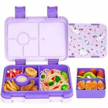 1pc 810ml Large Capacity Lunch Box, Divided Bento Box, Detachable, Easy To Clean; Easy To Carry, Sealed And Leak Proof, Separated Design; Durable And Sturdy, Drop Resistant With A Good Hand Feel, Suitable For Offices, Schools, Outdoors, Picnicking - Multicolor - View 6