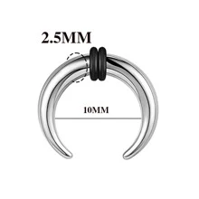 1 pieza Piercing de nariz tipo herradura de acero inoxidable con diseño punk, aros de septum, pendientes para perforación corporal para hombres y mujeres - Joyería piercing de acero inoxidable - Ver 12