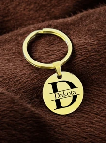 Customized Name Keychain Initial Letter Keychain, Personalized Keyring Monogram Keychain ,Leisure, Simplicity, Fashion,Customized Keychain Mother's Day ,Gifts For Father, Gift For Him,Christmas Keychain