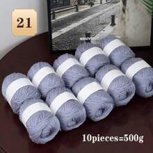 10 件/套丝纤维纱线绞线，亲肤针织，手工编织材料，适用于毛衣、围巾、帽子等 - 10PCS - 查看 15