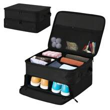 WildFun Golf Accessory Organiser & Travel Bag – 5-Compartment Ventilated Storage, Built-In Shoe Organiser | Ideal Gift For Golf Enthusiasts (For Men's Golf Gear)