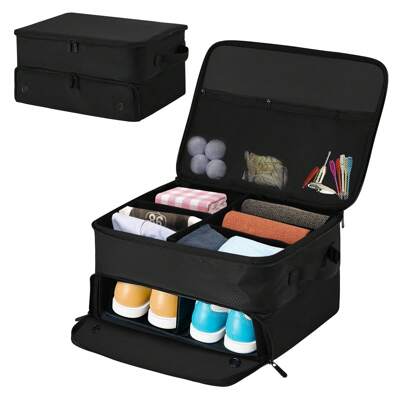 WildFun Golf Accessory Organiser & Travel Bag – 5-Compartment Ventilated Storage, Built-In Shoe Organiser | Ideal Gift For Golf Enthusiasts (For Men's Golf Gear)