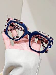 1 件女式猫眼阅读器塑料几何框架带玳瑁图案，适合日常使用、聚会和阅读书籍/写作，放大倍数 +1.0 至 +4.0 - 透明 - 查看 6