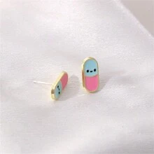 Cute Capsule Pills Earrings Enamel Daily Jewelry Gift For Friends Fashion Refinement - Multicolor - View 8