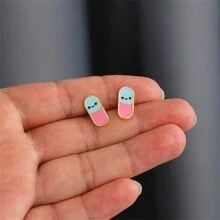 Cute Capsule Pills Earrings Enamel Daily Jewelry Gift For Friends Fashion Refinement - Multicolor - View 7