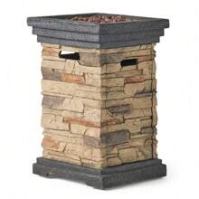 19.50'' STONE MGO FIRE COLUMN - 40 000 BTU,UrbanLiving9