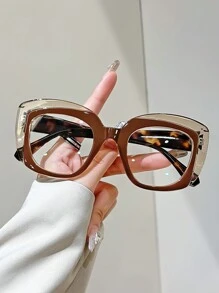 1 件女式猫眼阅读器塑料几何框架带玳瑁图案，适合日常使用、聚会和阅读书籍/写作，放大倍数 +1.0 至 +4.0 - 透明 - 查看 12