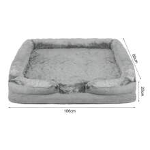 Cesta/sofá para perros, cama lavable para perros, antideslizante y ultrasuave, tamaño 106 x 80 cm, gris/negro - Gris - Ver 3