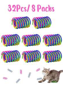 8 Stücke Katze Spielt Springender Bunter Frühlingsspielzeug Nach