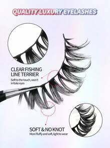 7 Pairs CC Curl Full False Lashes 3D Natural Spiky Manga Lashes Cat-Eye Fluffy Wispy Soft Lashes Fake Eyelashes False Eyelashes Strip,Natural Soft Eyelash Crisscross Wispy Fluffy Lashes,Naturally Slender, Curled And Enlarged Eyes,For Women To Use Travel, PartyJapanese Makeup Wet Look Manga False Eyelashes Makeup After Shower Natural Long And Volume Faux Mink Curl Soft Hair Makeup Eye Tool For Beauty - 黑色 - 查看 10