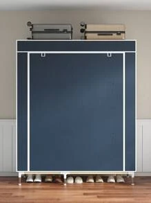 1pc Portable Large Capacity Fabric Wardrobe, Modern Minimalist Style, Metal Frame Structure, Easy Assembly, Detachable Organizer, Suitable For Bedroom, Home, Apartment And Various Scenarios