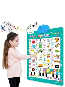 1pc Interactive Talking ABC Poster - Educational English Language Learning Wall Chart, Clear Pronunciation - Enhance Cognitive Ability - Multicolor - View 2