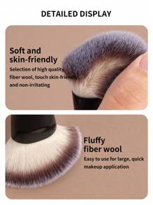 MAANGE 4Pcs Professional Makeup Brush Set With 2pcs Makeup Brush Set &2pcs Loose Powder Puff,Double Head Soft Foundation Brush,Blush Brush,Powder Brush,Concealer Brush,Contour Brush,Makeup Brush With Soft Fiber For Easy Carrying,Brush For Travel,Gift For Women&Girls - 黑色 - 查看 7