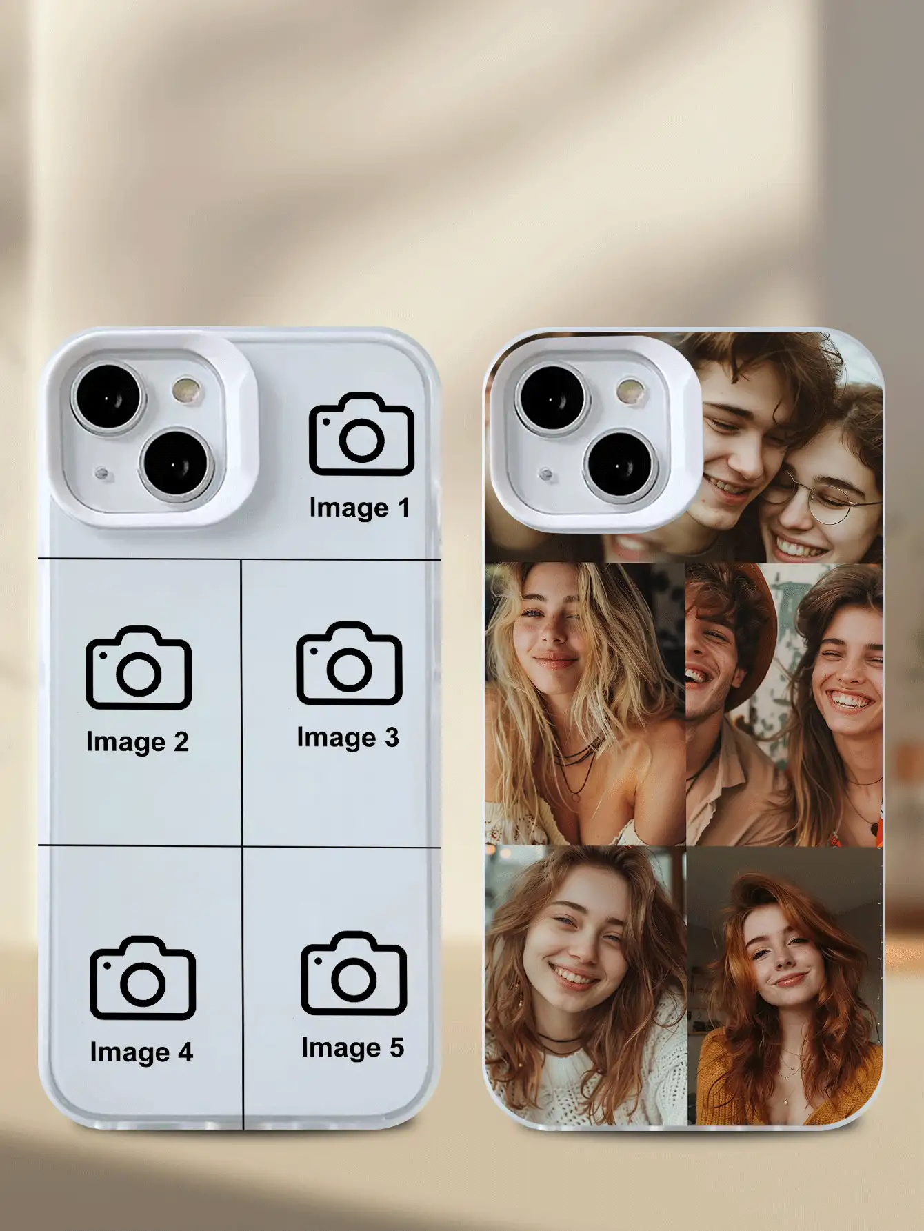 1pc Customizable Photo Puzzle Decor Silver Phone Case For IPhone 16 Pro Max/16 Plus/16 Pro, Wedding Personalized Picture, Gift For Couples, Friends, Family, Graduation