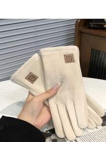 1 双女士黑白简约触屏手套，秋冬季保暖 - 彩色 - 查看 6