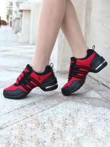 Women's Minimalist Retro Casual Dance Shoes, Indoor Non-Slip Classic PU Sole Stage Dancing Shoes, Comfortable Breathable Lace-Up Simple Dance Shoes