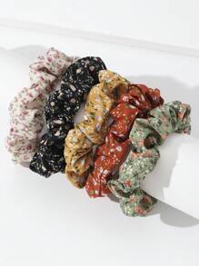 5 stuks Kids & Teens Chic Leopard Print Maillard Color Hair Scrunchies Set, Cross-Border Populaire Elastische Haarelastiekjes, Cadeaus Voor Vrienden