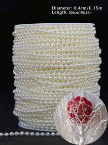 196,85 inch Mode Ornament Ambachten Kunst Witte Parel Kralen Garland, Decoratieve Parels, Mooie Elegante Witte Parelstrengen Spoel Parelsnoer Kralenrol Parel Garland Voor Bruiloft Feest Verjaardag Sieraden Accessoires Bruiloft Verjaardag Feest Decoratie DIY Ambachten Taartdecoratie Taarttopper Taartdecoraties Taartdecoratie Taartdecoratie Gereedschap