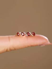 1 pièce Bague torsadée ondulée rubis magnifique, cadeau en argent sterling 925 pour femmes, couples, meilleurs amis - Or rose - Voir 6