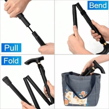 BriSunshine BriSunshine Adjustable Folding Aluminum Collapsible Travel Hiking Cane