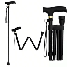 BriSunshine BriSunshine Adjustable Folding Aluminum Collapsible Travel Hiking Cane