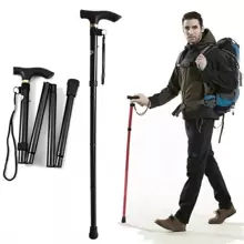 BriSunshine BriSunshine Adjustable Folding Aluminum Collapsible Travel Hiking Cane