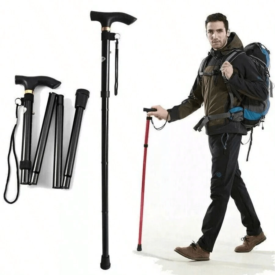 BriSunshine BriSunshine Adjustable Folding Aluminum Collapsible Travel Hiking Cane