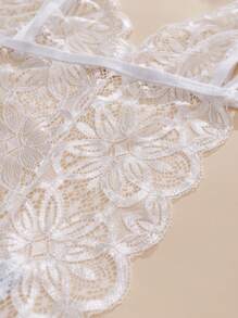 Ning xue yan ying Women's Hollow Out See-Through,Bow Decorated,Floral Lace ,Elasticity,Backless,Classic Sexy Bodysuit Lingerie,Women's Sexy Teddy Jumpsuit ﻿