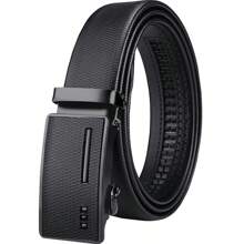 1 stuk heren casual leren riem met metalen automatische gesp, luxe merk zakelijke werkriem zomer, school