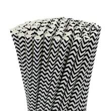25pcs Disposable Wavy Patterned Paper Straws, Suitable For Slushies, Bubble Tea, Juice And Iced Coffee, 6 X 197mm, Perfect For Parties, Birthdays, Weddings, Christmas - Essential Kitchen & Dining Supplies