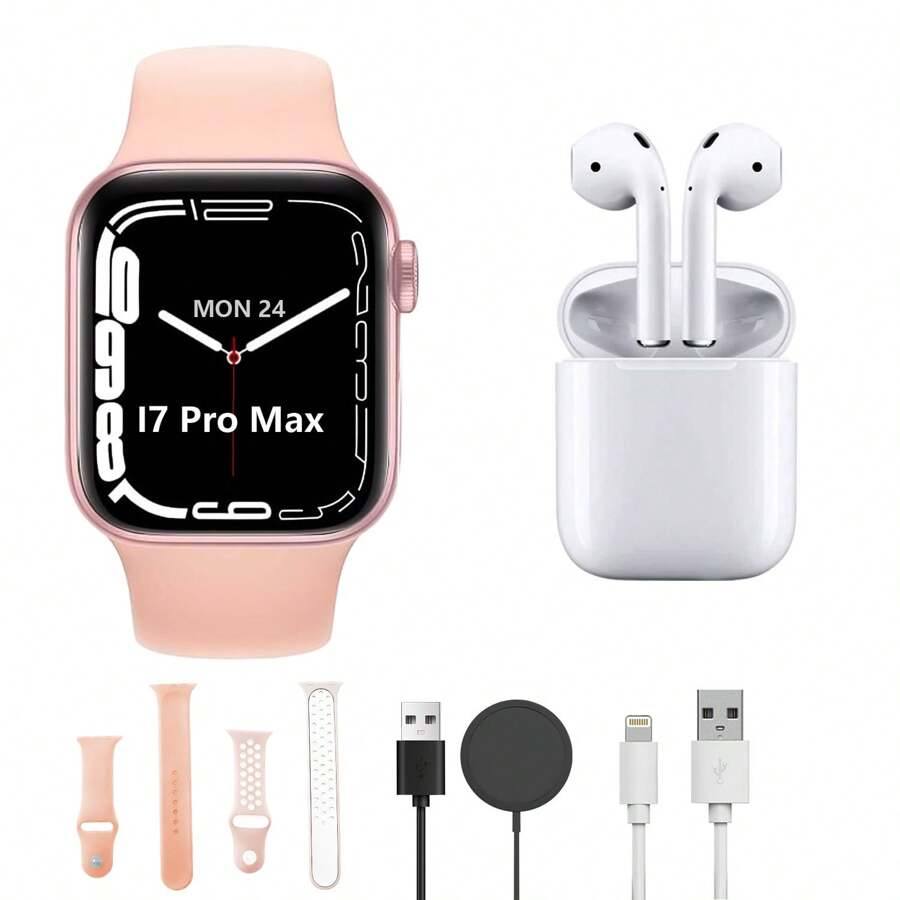 Reloj Inteligente para Hombres y Mujeres, Reloj Inteligente Resistente al Agua IP67, Monitor de Actividad Deportiva, Compatible con iOS y Android - Rosa - Ver 1