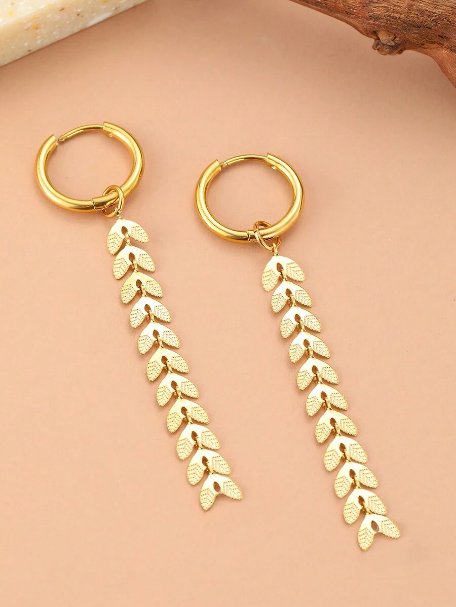 Pendientes largos Hoja · detalle 5