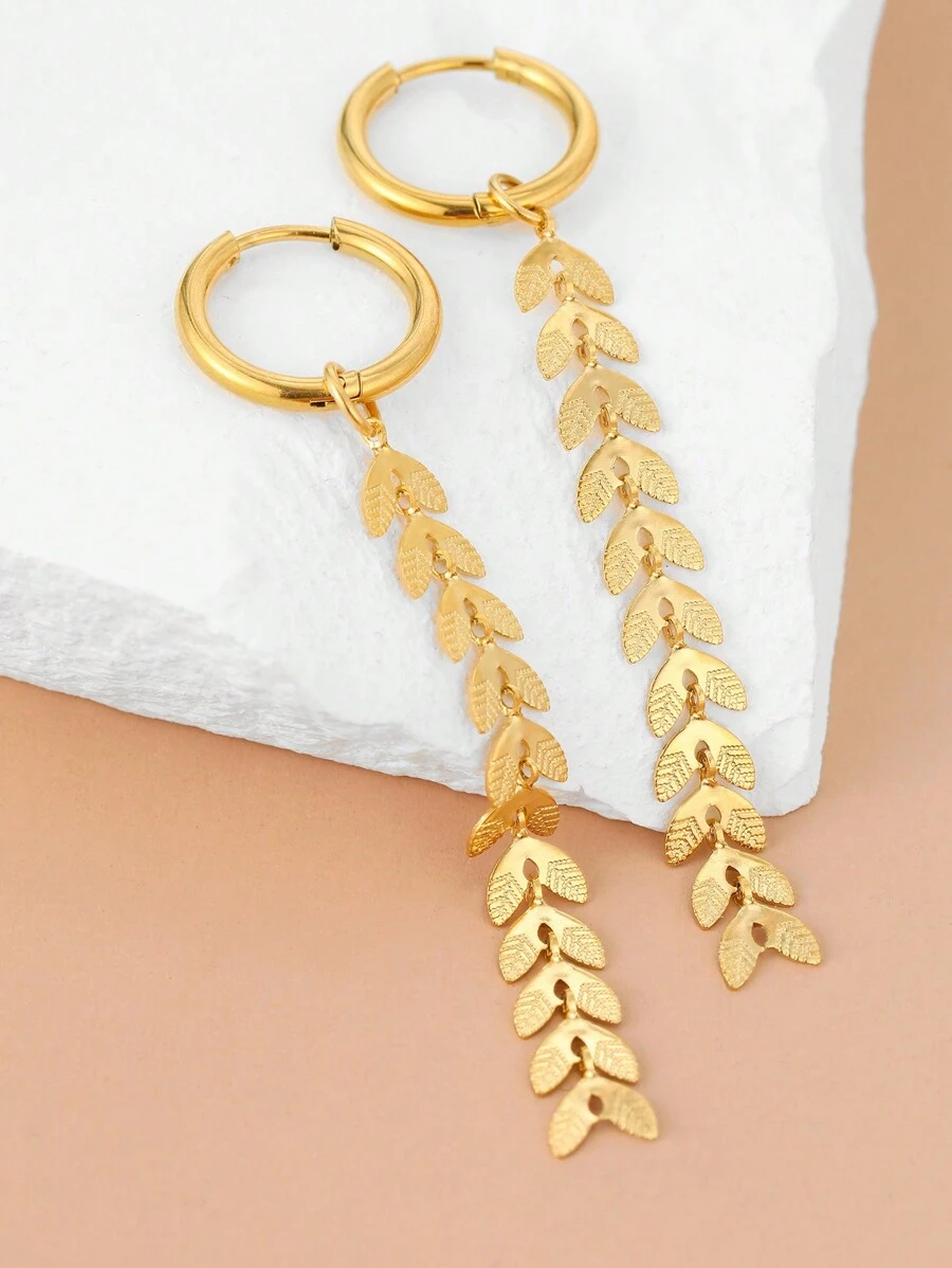 Pendientes largos Hoja · detalle 3