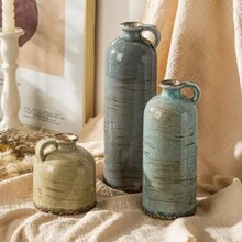 3 Hand-Made Ceramic Bohemian Vases Of Different Sizes, Rustic Farmhouse Style, Perfect For Living Room Decor, Dining Room Decor, Tabletop Decor And Holiday Gift-Giving. Gifts Birthday Graduation Home Decor Flower Vase Glass Vase