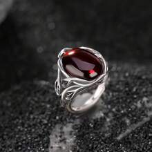 Nuevo diseño de anillo de pareja con forma de vid roja vintage, joyería de moda unisex para fiestas de Navidad/Halloween, estilo europeo y coreano