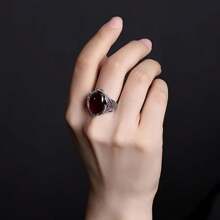 Nuevo diseño de anillo de pareja con forma de vid roja vintage, joyería de moda unisex para fiestas de Navidad/Halloween, estilo europeo y coreano