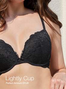 Wingslove Women's Push Up Lace Bra Comfort Padded Underwire Bra Lift Up