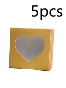5pcs/10pcs Valentine's Day Macaroon Bakery Box, Dessert Box With Window, Cookie Box, Small Snack Box, Mini Cake Box, Suitable For Sweets, Strawberry, Pastry, Candy Packaging