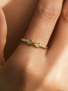 Stylever 1 pièce Bague en Zirconia scintillante avec nœuds de corde à huit diamants pour femmes, en argent sterling 925. Bague de fiançailles, de mariage, pour occasion spéciale. Cadeau d'anniversaire pour petite amie