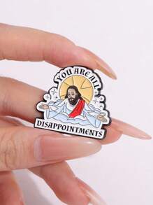 1/3 件复古我从未说过有趣的耶稣珐琅别针胸针松针翻领别针徽章背包服装配饰时尚珠宝 - 彩色 - 查看 4