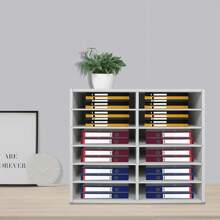Desktop Literature Organizer Office File Sorter Mail Center Magazine Holder Paper Cabinet With Adjustable Shelves Mailbox For Office Home School Classroom Shelves, 12 Slots, White