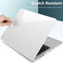 Case Compatible With MacBook , Sturdy Protective Plastic Hard Shell Cover Fit Retina Display Touch ID.(Sparkling Transparent Color)