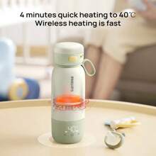 PHILIPS Tazza elettrica per acqua AWP2770, termos portatile senza fili, capacità 0,32 litri, riscaldamento rapido in 4 minuti fino a 40°C, ricarica senza fili tramite Type-C, colore crema albicocca