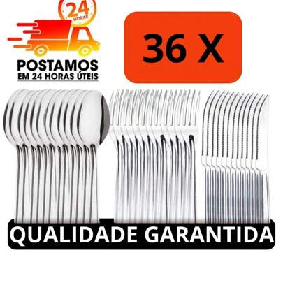 Conjunto Completo de Talheres em Inox – 36 Peças
