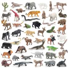 Set da 12 pezzi/9 pezzi/11 pezzi/21 pezzi di statuine di animali in miniatura simulate come leone, elefante, giraffa, tigre, zebra, rinoceronte bianco, orso grizzly, antilocapra, alce, bisonte, procione, giocattoli ornamentali divertenti per bambini di età 3+ per l'istruzione scientifica e la cognizione, regalo di compleanno