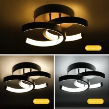 OYAJIA LED Dimmbar Deckenleuchte, Modernes Design,  3-Farbige Decken-Lampe Dimmbar 3000-6000K,  Quadratische Deckenleuchte aus Schwarz weißem Acryl,Wohnzimmer Kinderzimmer Esszimmer Küche Büro,Flur Küchen Eingang