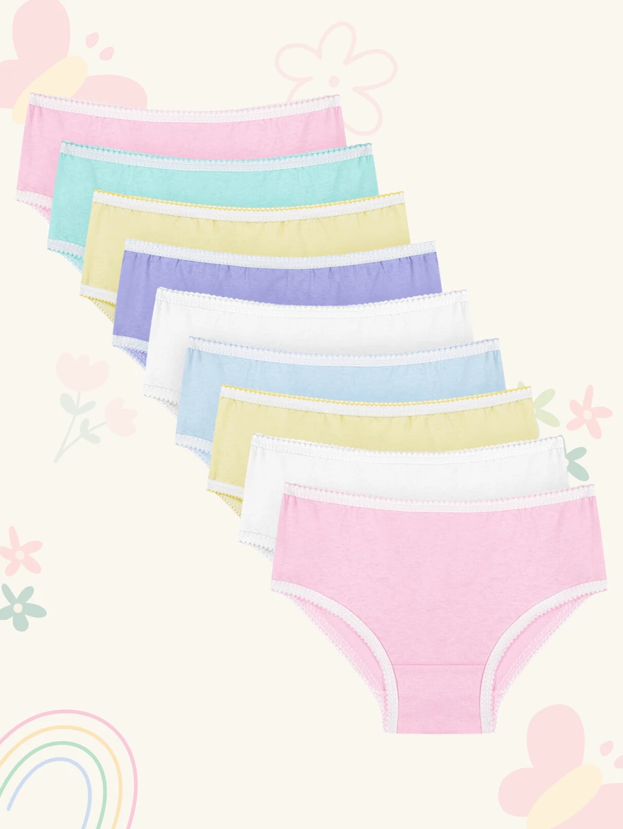 Set Of 9 New Cotton Children's Panties For Girls DCP Kids - 彩色 - 查看 1