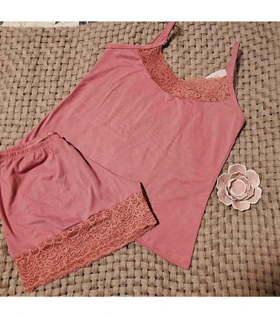 Short Doll Baby Doll Sensual Lace Pajamas: Charm And Comfort In Lace - 648 - 玫紅色 - 查看 1