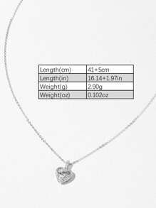1 Pc Of S925 Sterling Silver Necklace Birthstone Necklace Heart Birthstone Necklace For Women, Heart Necklace For Women Birthday Jewelry Gifts For Women