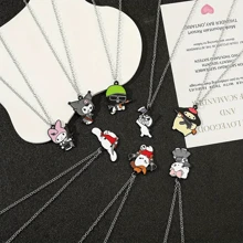 Sanrio 1pc Sanrio "I'm Not Easy To Mess With" Série Pingente Colar - Berloque de Desenho Animado de Natal, Material de Liga, Adequado para Uso Diário e Festa, Presente de Aniversário e Natal